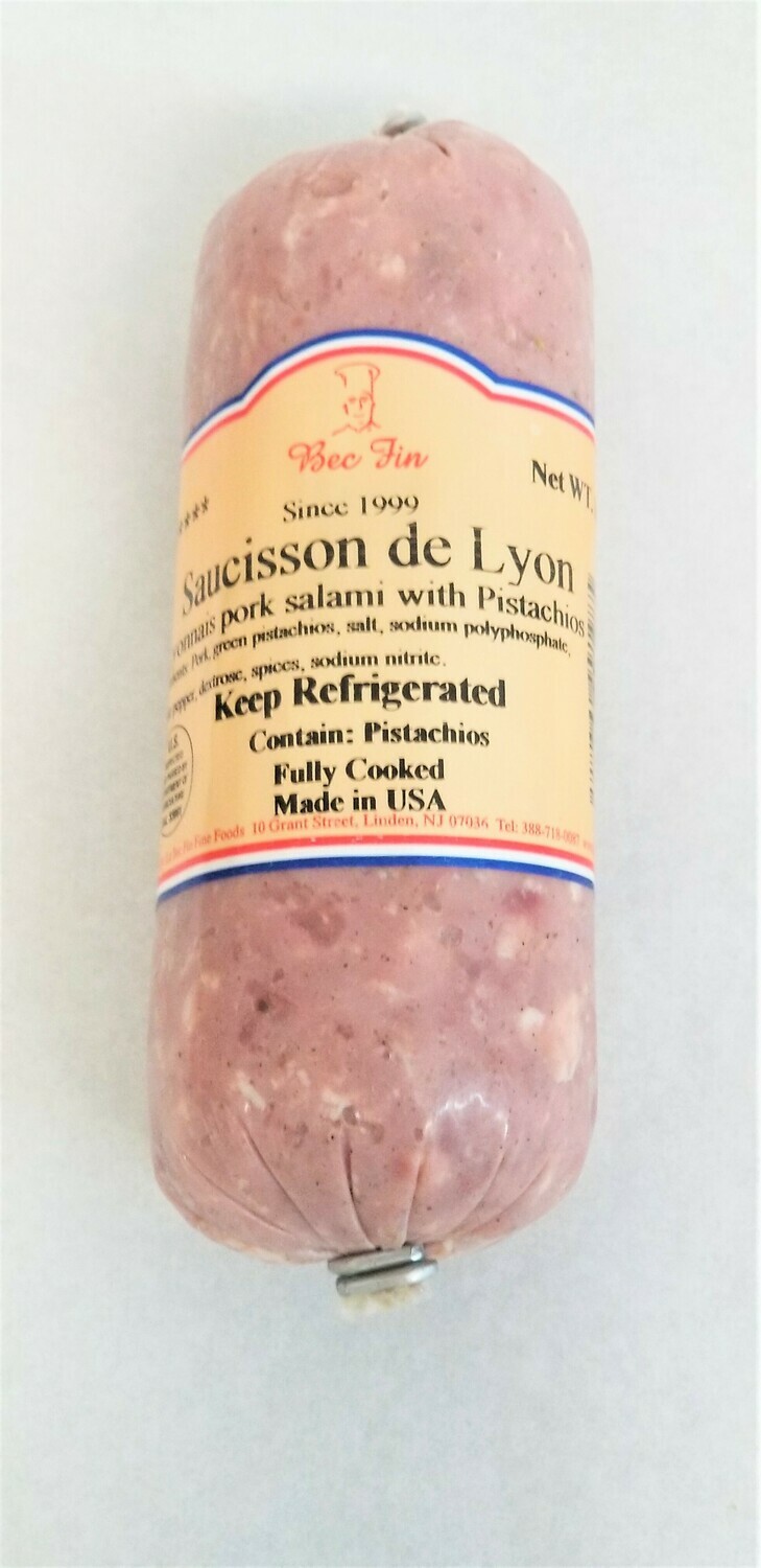 Saucisson De Lyon Cooked Pork Sausage With Pistachios 16 Oz