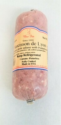 Saucisson De Lyon (cooked Pork sausage with Pistachios) -16 oz