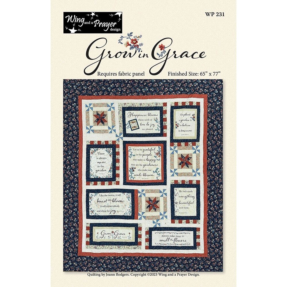 Grow in Grace Pattern + Fabric Panel