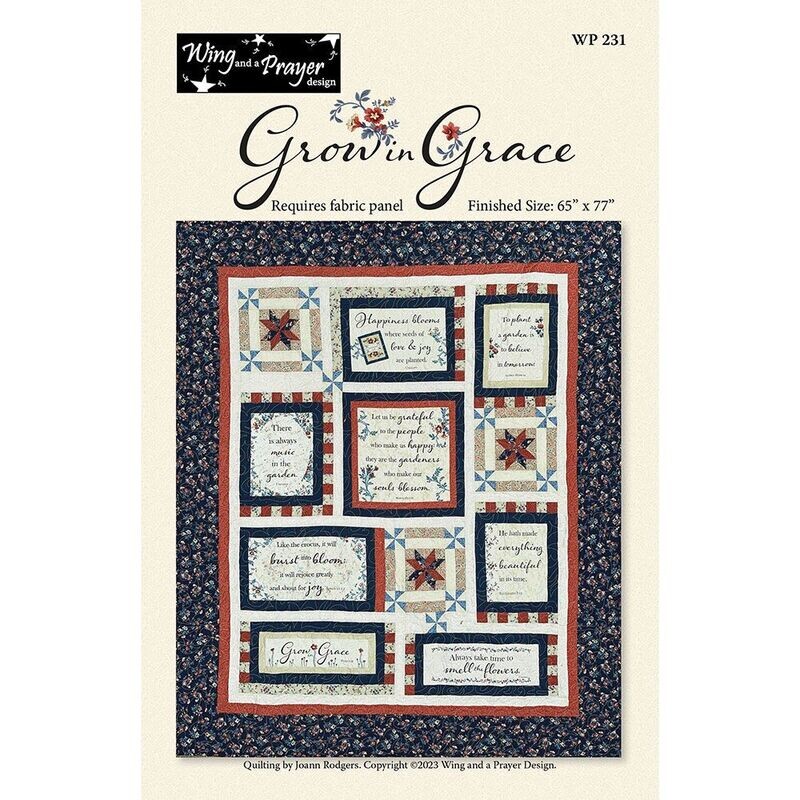 Grow in Grace Pattern + Fabric Panel from Victory Garden collection