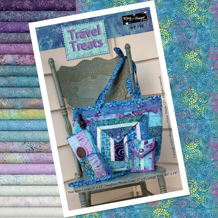 Travel Treats Kit in Paradise (includes all fabrics & lining plus pattern)