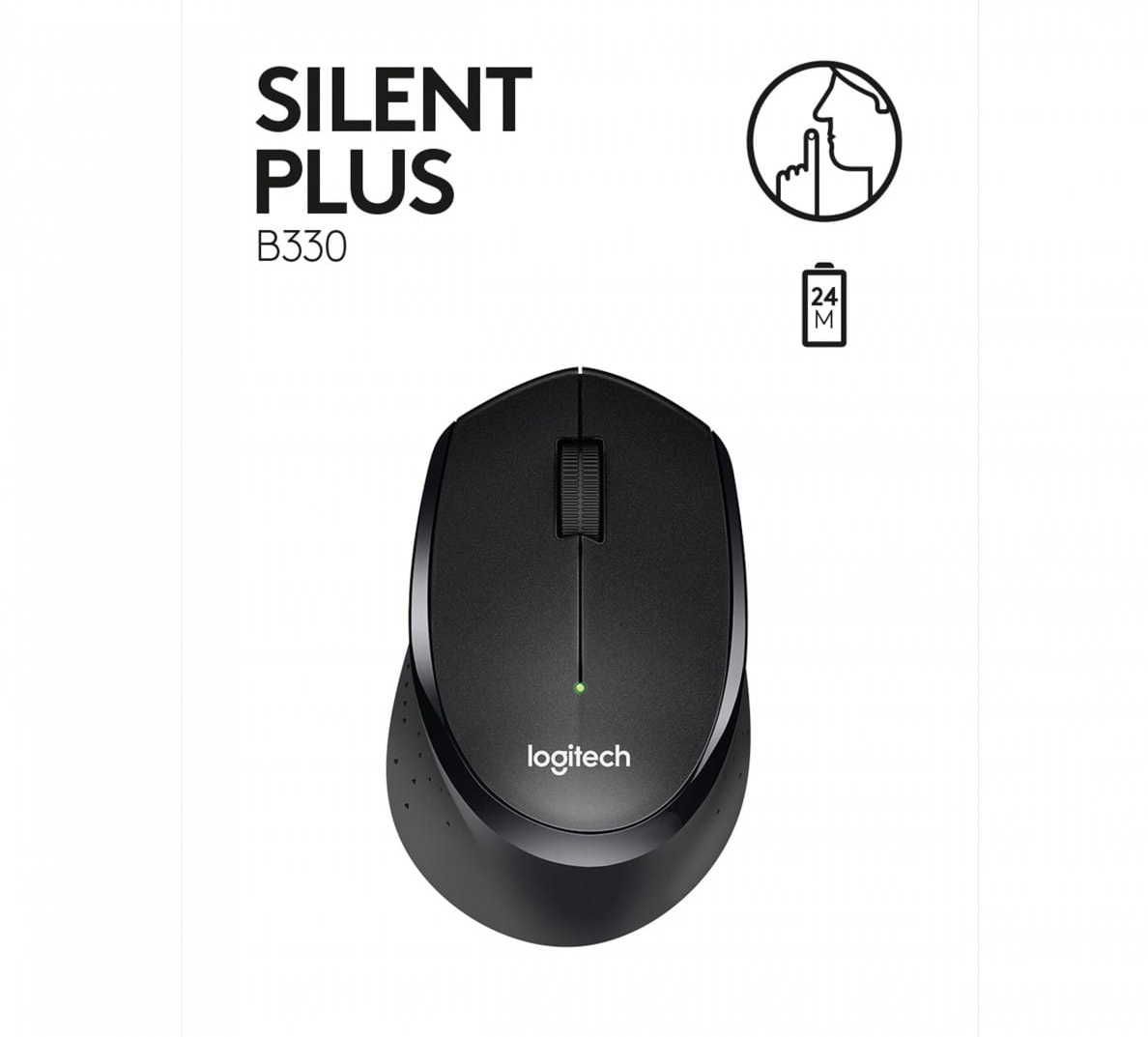 Logitech Mysz B330 Silent Plus Czarna Bezprzewodowa