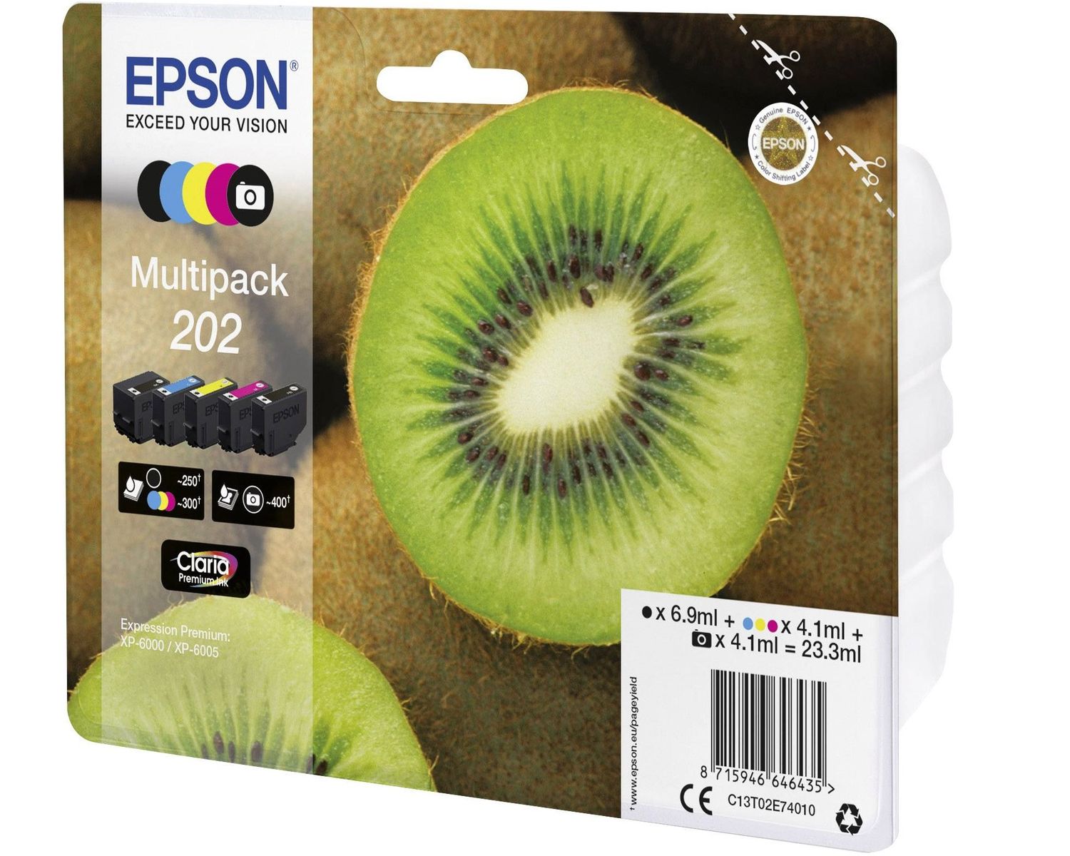 Epson Tusz 202 XP6000 T02E7 CMYK 1x6.9ml, 4x4.1ml