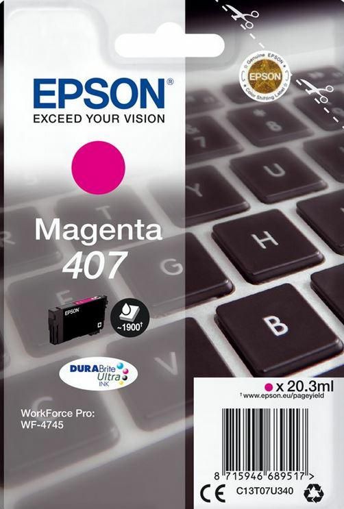 Epson Tusz WF-4745 C13T07U340 Mag. 407XL 1900 stron  20,3ml