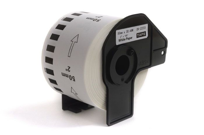 Etykiety JetWorld Zamiennik Brother DK Czarny na Białym 50mm*30.48m  DK22223, DK-22223, DK22.223