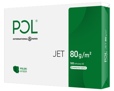 Papier Ksero A3 Poljet 80g 500ark Białość 166 KLASA A  wysyłka tylko palet