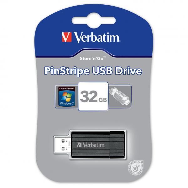 Verbatim USB pendrive USB 2.0/32GB 49064 USB A, z wysuwanym złączem czarny flash
