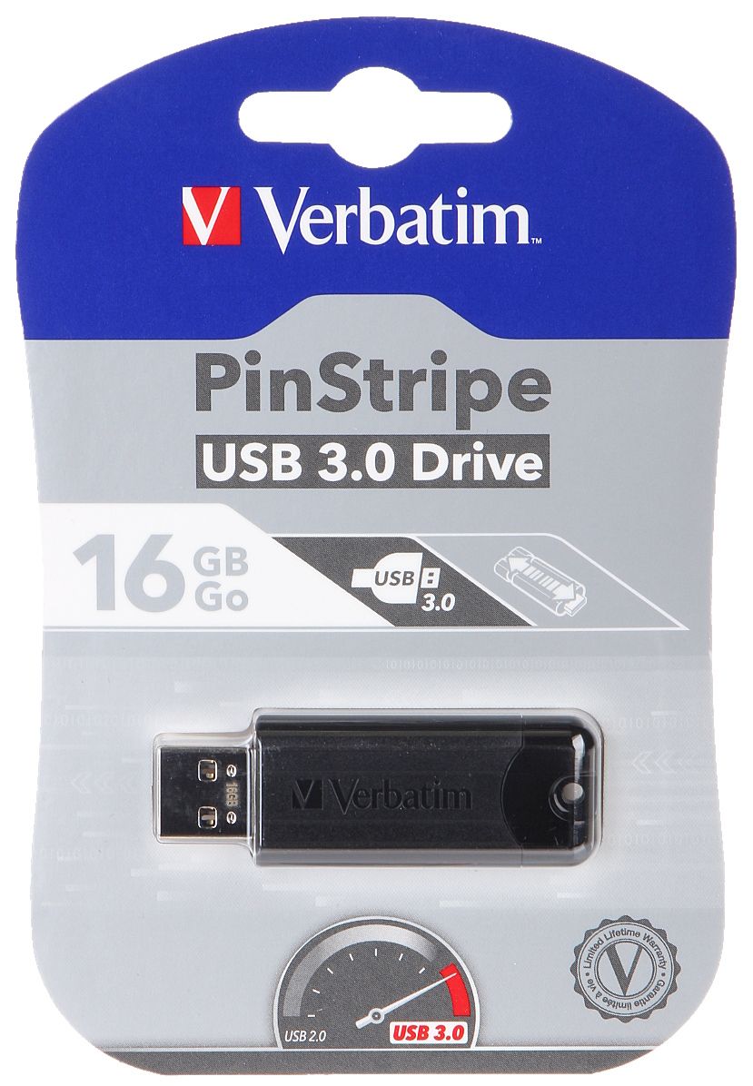 Verbatim USB pendrive USB 3.0 16GB 49316 USB A, z wysuwanym złączem czarny
