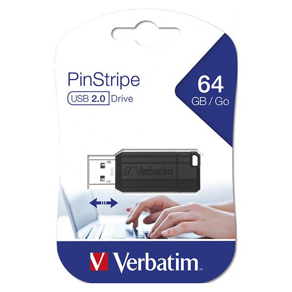 Verbatim USB pendrive USB 2.0 64GB 49065 USB A, z wysuwanym złączem czarny flash