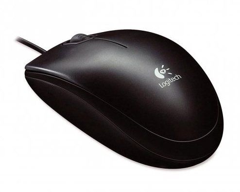 Logitech Mysz B100 optyczna czarna, OEM Przewodowa, USB opakowanie szare pudełko