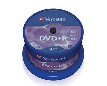Verbatim DVD+R 16x 4,7GB 50p 43550 cake DataLife+AZO+,scratch res, bez nadruku