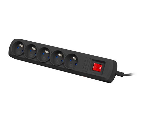 ARMAC LISTWA ZASILAJĄCA ARC5 5M CZARNA 5X 230V przeciwzwarciowa
