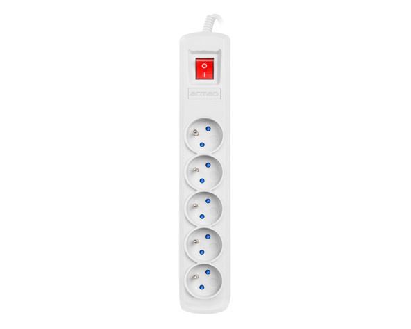 ARMAC LISTWA ZASILAJĄCA ARC5 5M SZARA 5X 230V przeciwzwarciowa