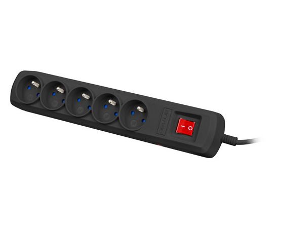 ARMAC LISTWA ZASILAJĄCA ARC5 3M CZARNA 5X 230V przeciwzwarciowa