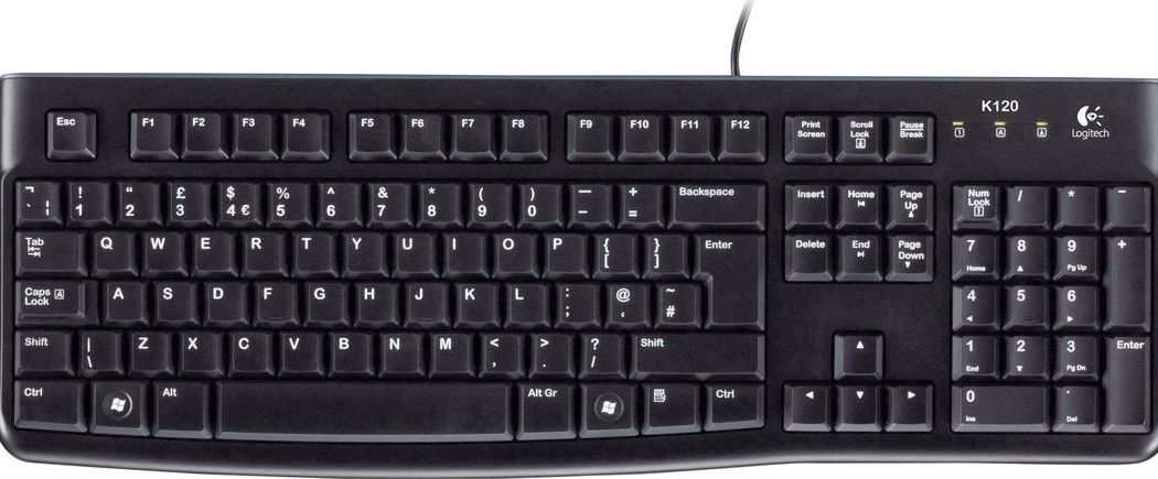 Logitech Klawiatura K120 czarna US OEM Przewodowa,  biznesowa szare pudełko