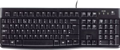 Logitech Klawiatura K120 czarna US OEM Przewodowa,  biznesowa szare pudełko