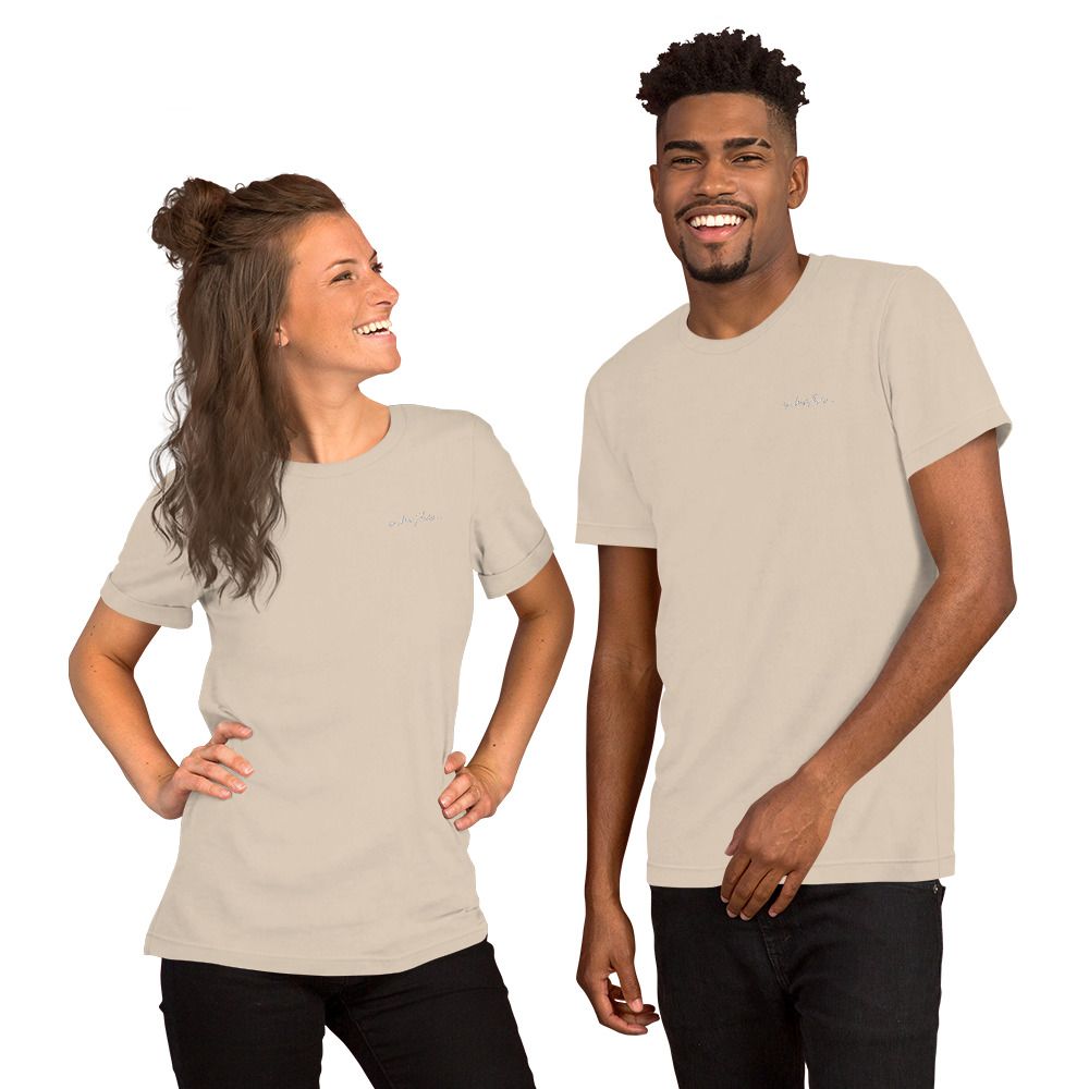 Tee shirt unisexe - Logo brodé Blanc