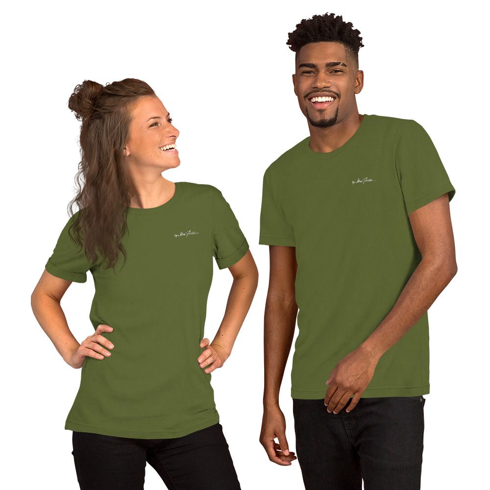 Tee shirt unisexe - Logo brodé Blanc