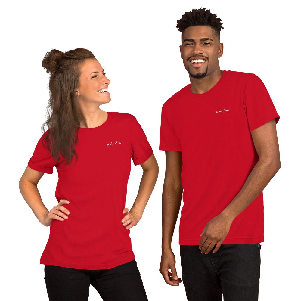 Tee shirt unisexe - Logo brodé Blanc