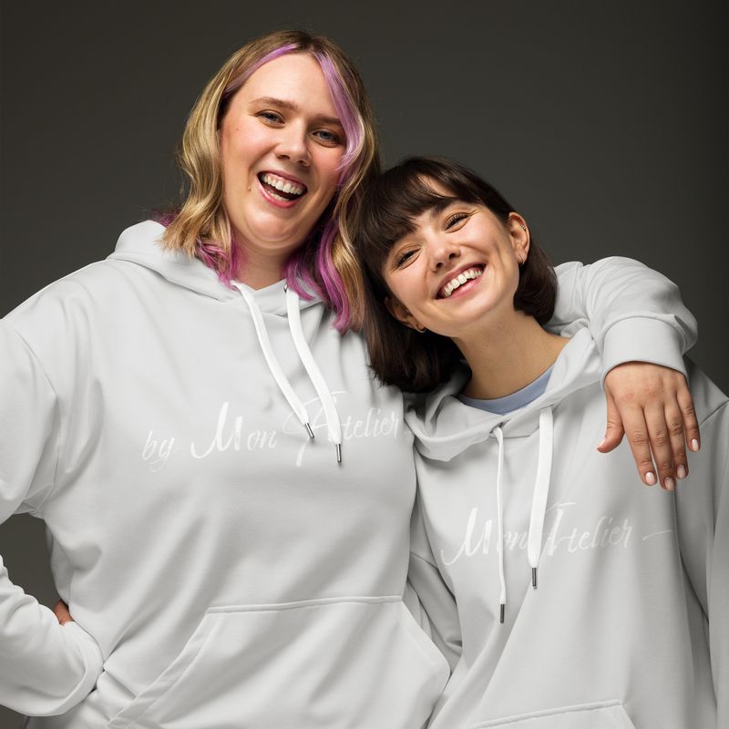 Sweat à capuche all over unisexe ( recyclé)  gris