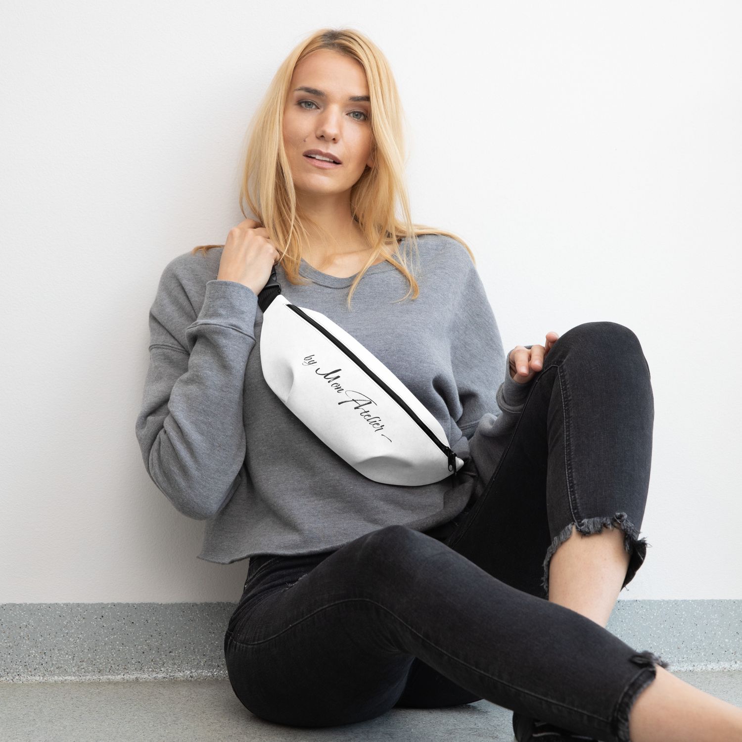 Sac banane all over blanc - Blanc