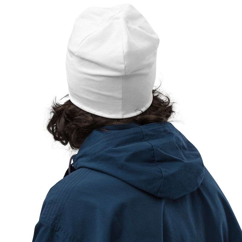 Bonnet All-Over Print Blanc