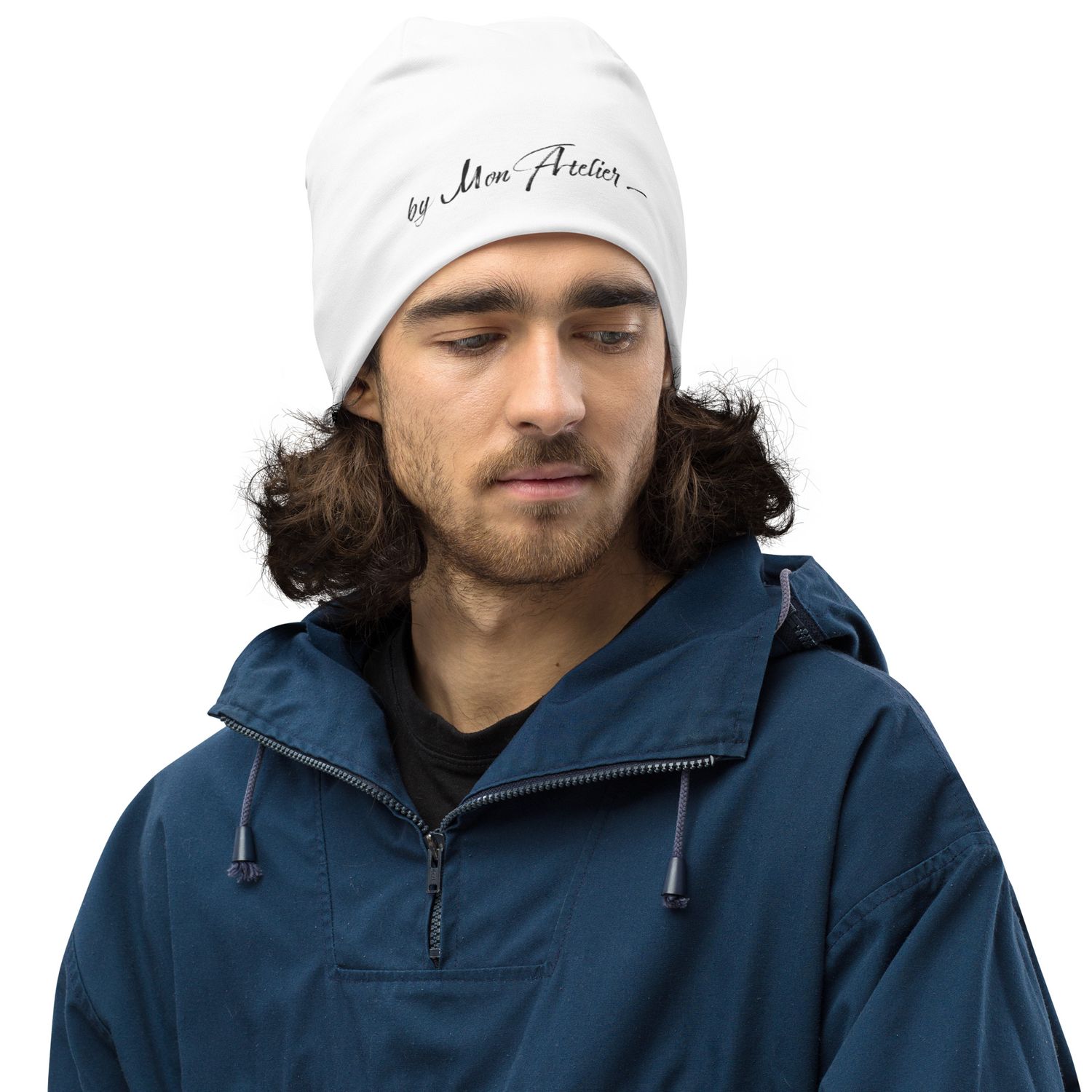 Bonnet All-Over Print Blanc