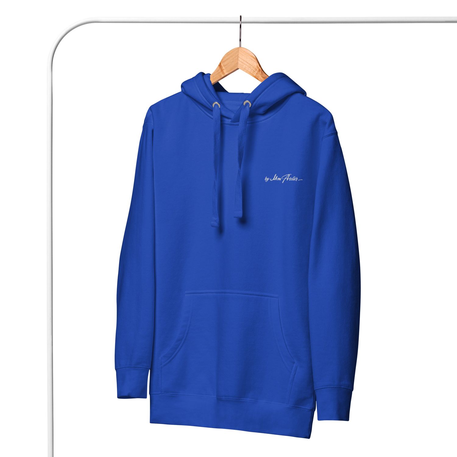 Sweat à capuche premium unisexe / coton héritage  - logo brodé Blanc