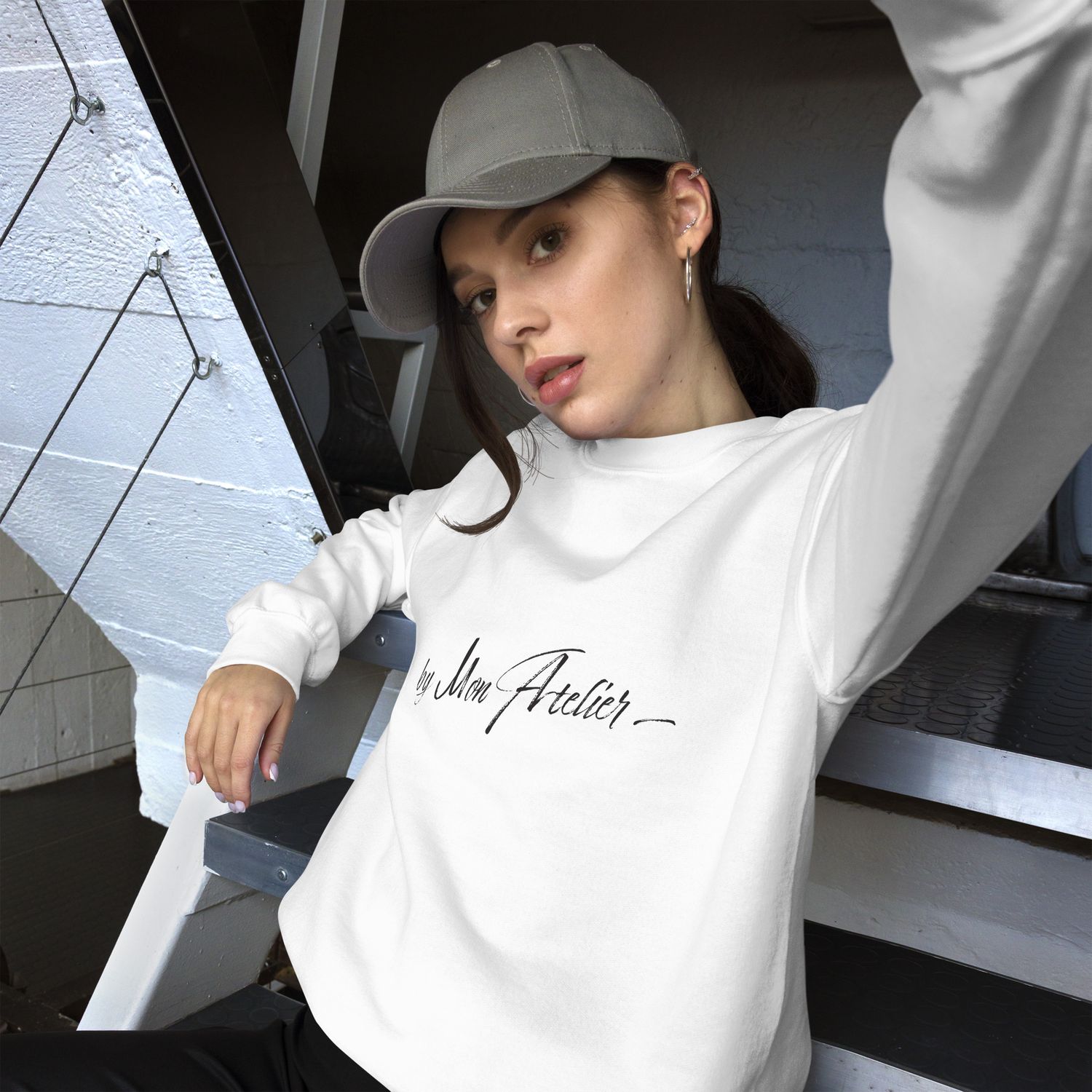 Sweat col rond unisexe - 18000 - Blanc