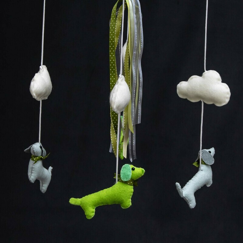 Baby Mobile - Green Dachshunds