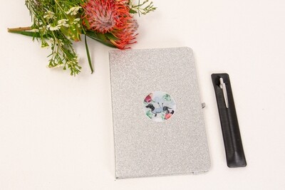 Glitter Notepad with matching Pen - Silver
