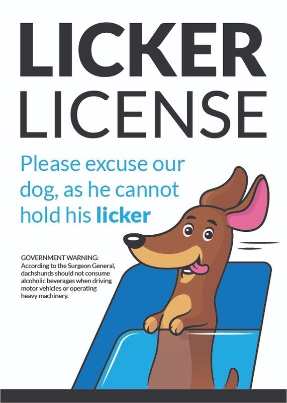 ​Fun Sign - Licker License - Blue