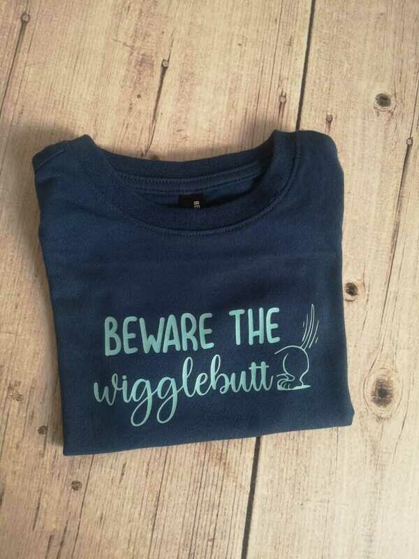 Boys T-Shirt - Beware the Wigglebutt - Blue