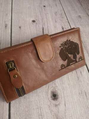 ​Exclusive Long Dog Wallet - Dachshund with Flowers