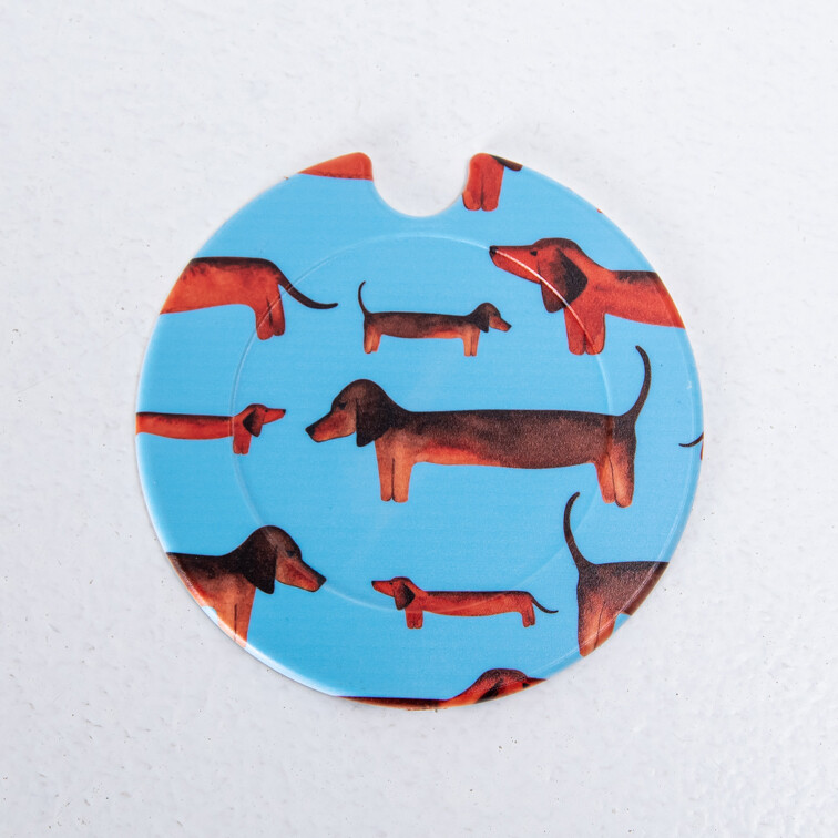 ​Plastic License Disc Holders - Blue with brown dogs