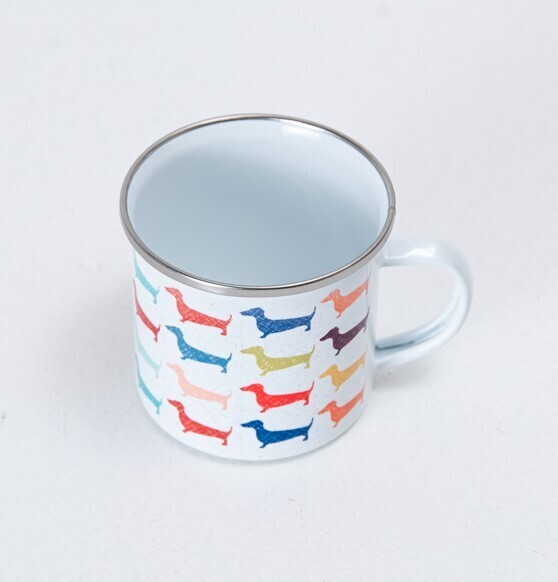 Colourful Dachshunds Mug - Enamel