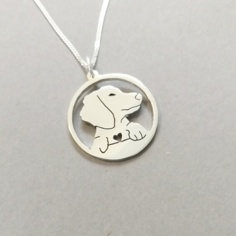 Sterling Silver Dachshund Face - Pendant & Chain