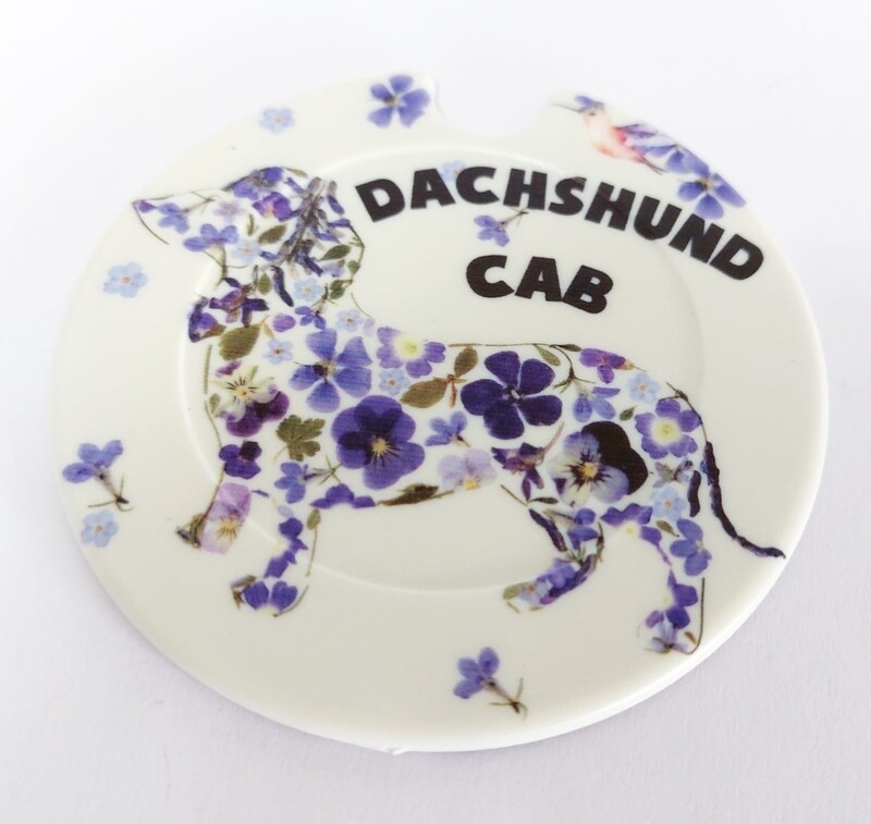 Plastic License Disc Holders - Dachshund Cab