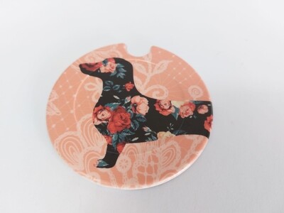 Plastic Licence Disc Holders -  Peach Floral