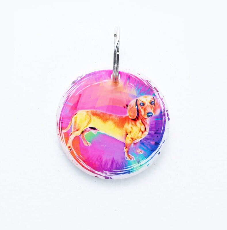 Keyring - Colourful Dachshund