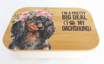 ​Bamboo Fibre Lunch Box - Long Haired Dachshund