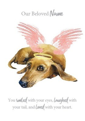 ​Custom Perspex Quote - Brown dog with  pink Wings