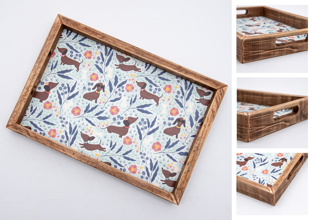 Wooden Tray - Duck Egg Blue