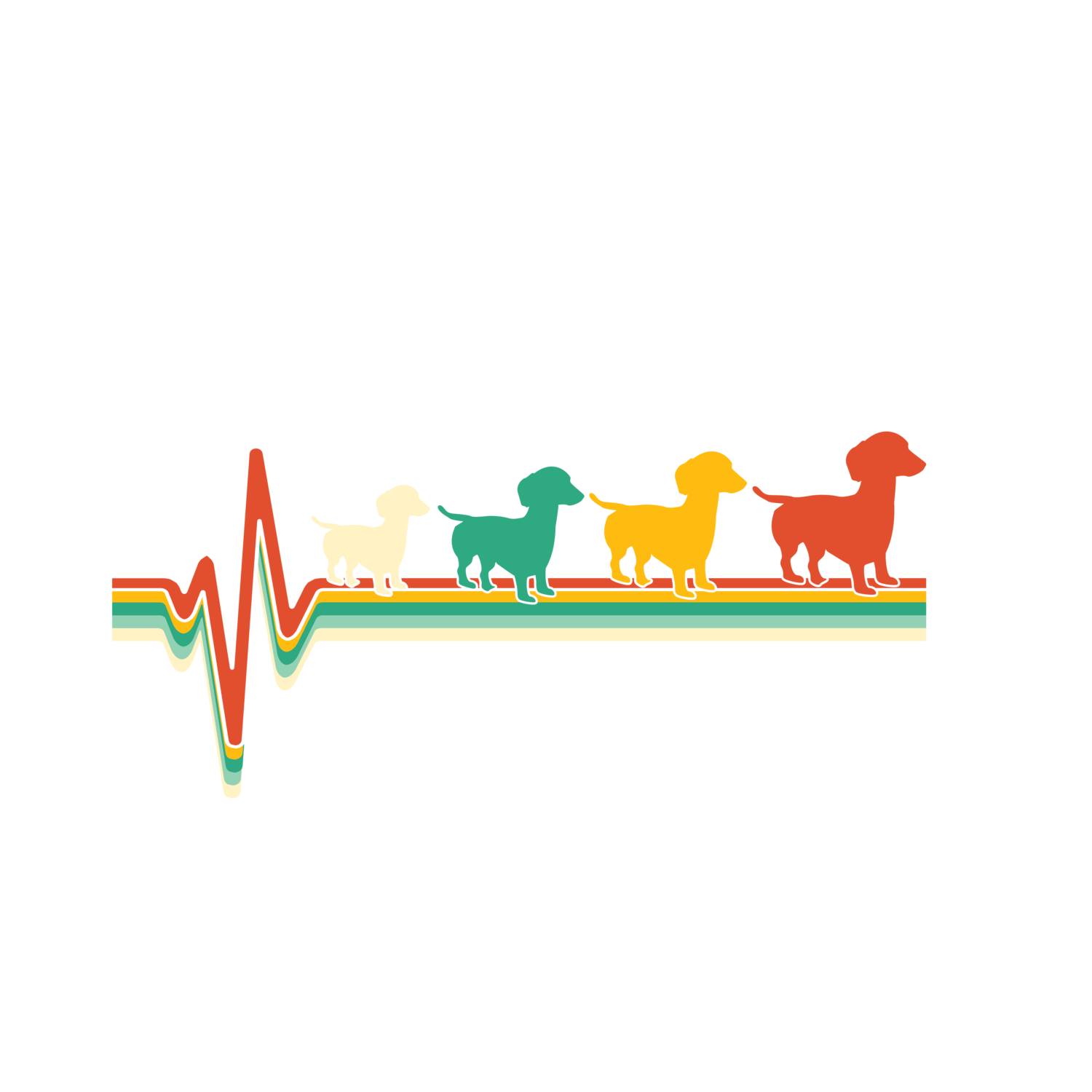 Car Sticker- Heartbeat Dachshunds