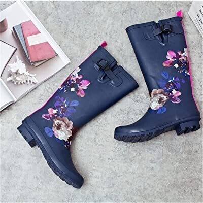 Imported Wellington Boots - Navy Floral