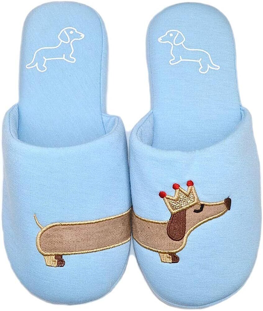 Millffy Dachshund Slippers - Blue Millffy Dachshund Slippers - Blue