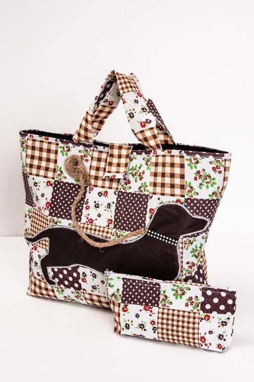 Bright Handmade Bags - Brown - Short Handles