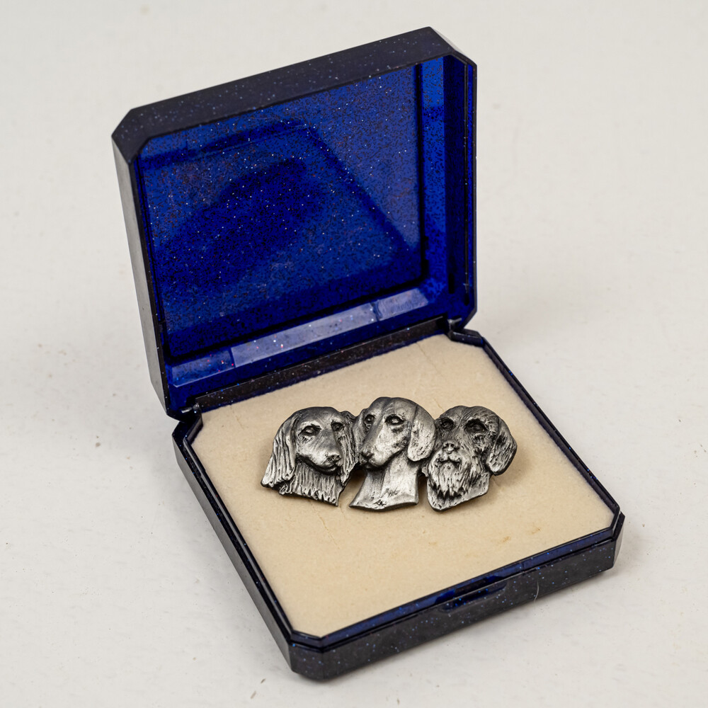 Pewter Brooch - 3 Dachshunds