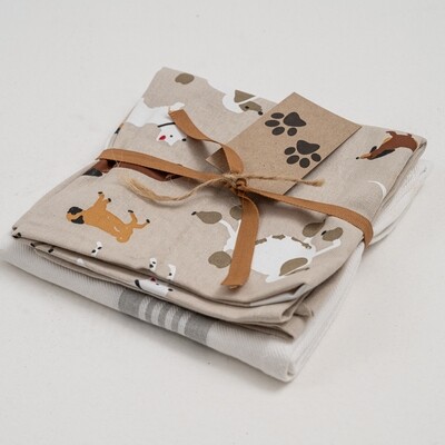 Dish/Tea Towel set - Mixed Dogs