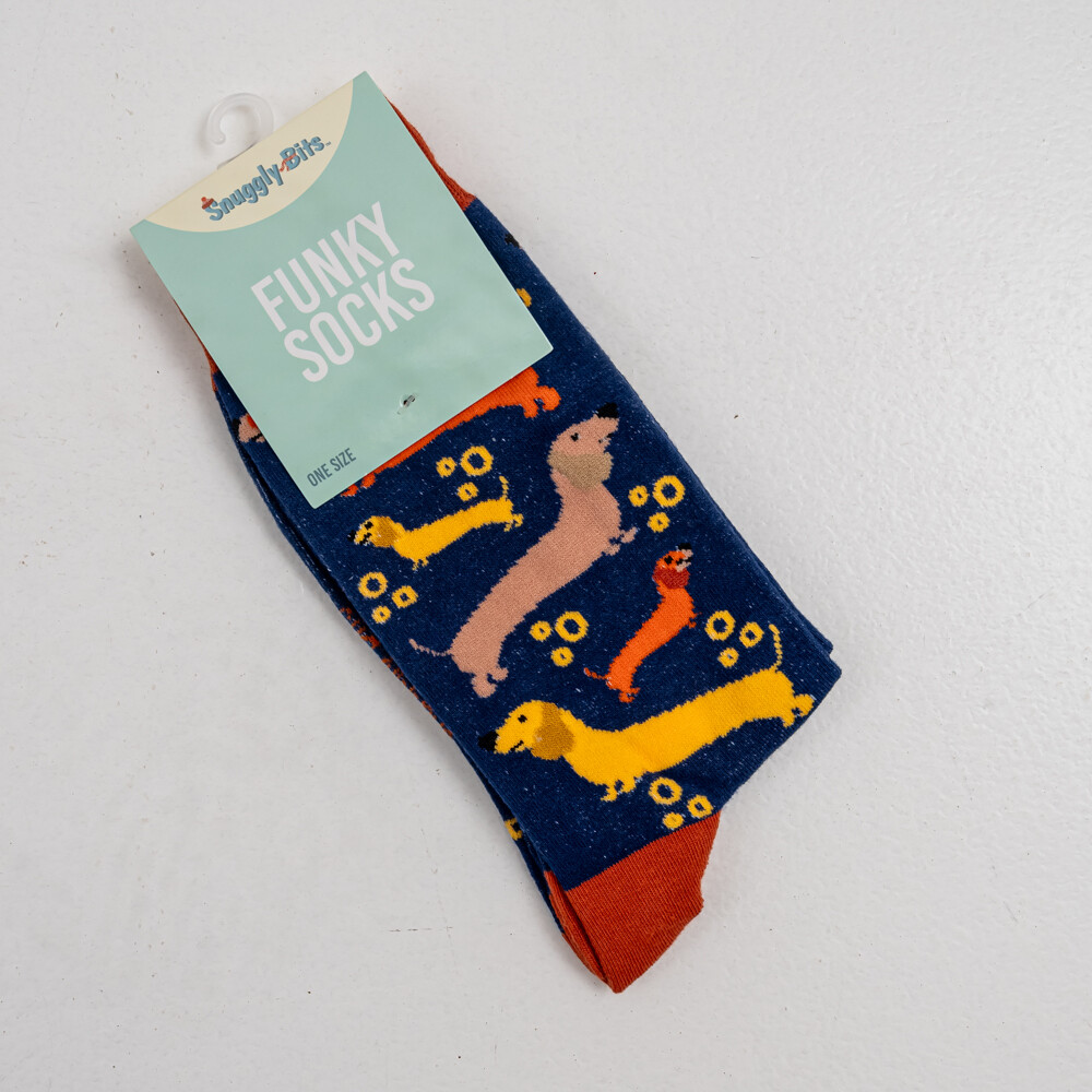 Navy Dachshund Socks